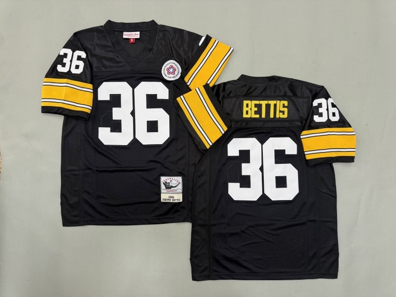 Men 2025 Pittsburgh Steelers 36 Bettis black Throwback Limited NFL Jersey style 002